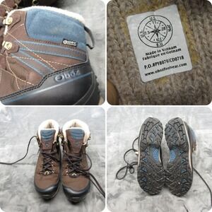 Oboz Juniper Boots Womens 11 Brown Bridget Mid Waterproof Hiking Lace-Up Outdoor